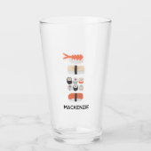 パーソナライズされた日本のすし握り巻転がき タンブラーグラス (正面)