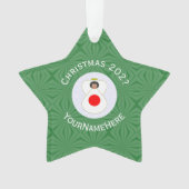 パーソナライズされた日本の天使クリスマスフラグ オーナメント (正面)