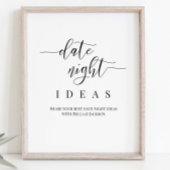 パーソナライズされた日結婚夜アイディア標識 ポスター