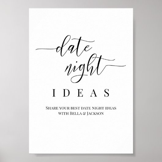 パーソナライズされた日結婚夜アイディア標識 ポスター (正面)