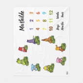 パーソナライズされた日週数ヶ月経過期間マイルストーンベビー フリースブランケット (正面)