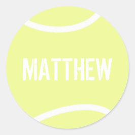 パーソナライズされた明るい黄色のテニスボール ラウンドシール