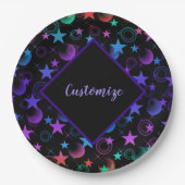 パーソナライズされた星n物パターン2 ペーパープレート (正面)