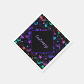 パーソナライズされた星n物パターン スタンダードカクテルナプキン (角)