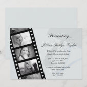 パーソナライズされた映画のフィルムストリップ卒業式招待状 招待状 (正面/裏面)