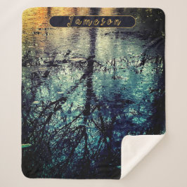 パーソナライズされた春ツリーの反射 シェルパブランケット