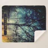 パーソナライズされた春ツリーの反射 シェルパブランケット (正面(横))