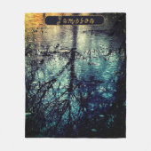 パーソナライズされた春ツリーの反射 フリースブランケット (正面)