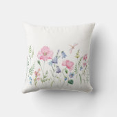 パーソナライズされた春フローラ水色 クッション (裏面)