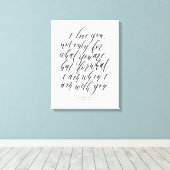 パーソナライズされた書結婚の愛の引用文サイン キャンバスプリント (インサイチュ (ウッドフロア))