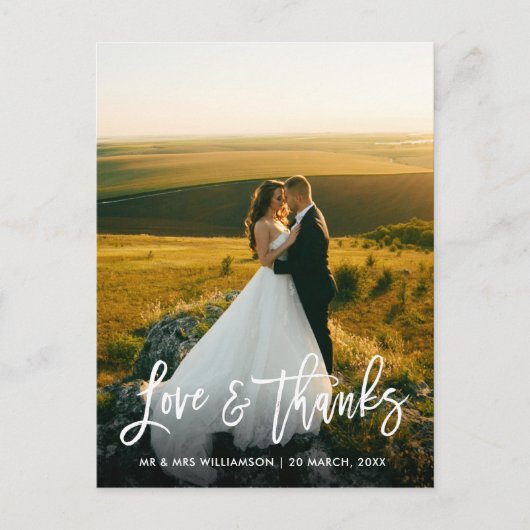 パーソナライズされた書結婚の感謝してい君 ポストカード (正面)