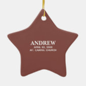 パーソナライズされた最初の聖餐式 セラミックオーナメント (裏面)