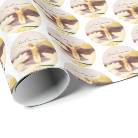 パーソナライズされた最初の聖餐式 ラッピングペーパー (ロールコーナー)