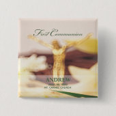 パーソナライズされた最初の聖餐式 缶バッジ (正面)