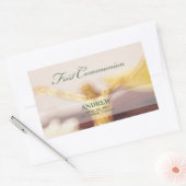 パーソナライズされた最初の聖餐式 長方形シール (封筒)