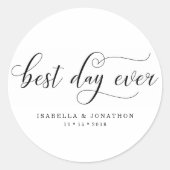 パーソナライズされた最高のカスタムデイエバー結婚式の引き出物 ラウンドシール (正面)