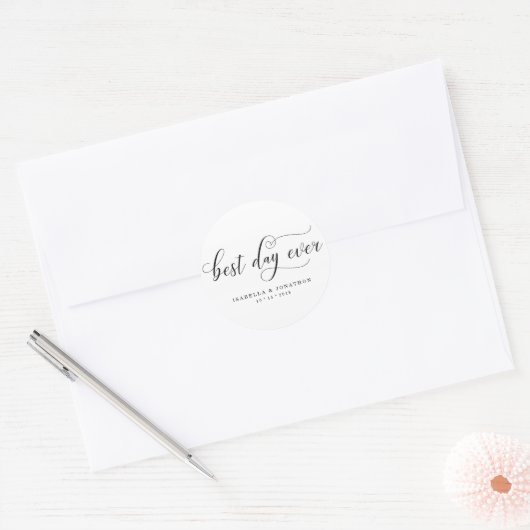 パーソナライズされた最高のカスタムデイエバー結婚式の引き出物 ラウンドシール (封筒)