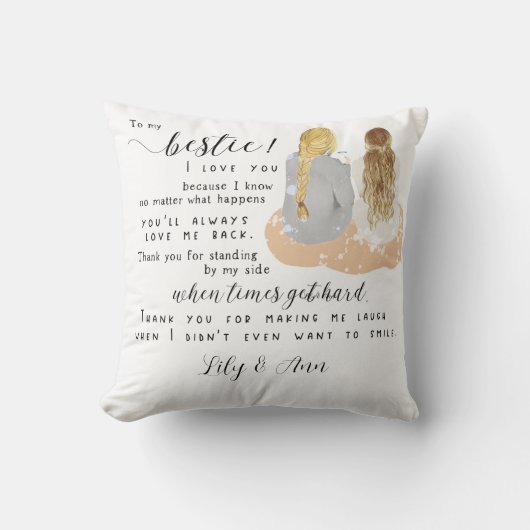 パーソナライズされた最高のカスタム友ギフトビースティ | BFF クッション (正面)