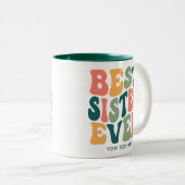 パーソナライズされた最高のシスターカラフルー ツートーンマグカップ (正面右)