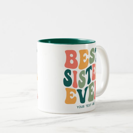 パーソナライズされた最高のシスターカラフルー ツートーンマグカップ (正面右)