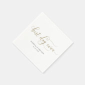 パーソナライズされた最高のデイエバー金ゴールドグリッター結婚ズ スタンダードカクテルナプキン (角)