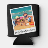 パーソナライズされた最高のバケーションエバーフォトブラックカンCo 缶クーラー (裏面)