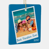 パーソナライズされた最高のバケーションエバーフォトブルー セラミックオーナメント (右)