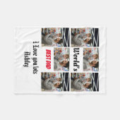 パーソナライズされた最高のパパは6枚のコラージュ フリースブランケット (正面(横))