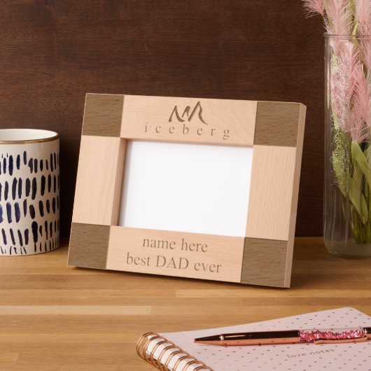 パーソナライズされた最高のパパエバーアイスバーグラインアート レーザー彫刻フレーム (左)
