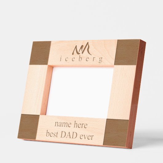 パーソナライズされた最高のパパエバーアイスバーグラインアート レーザー彫刻フレーム (左)
