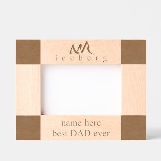 パーソナライズされた最高のパパエバーアイスバーグラインアート レーザー彫刻フレーム (正面)