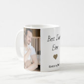 パーソナライズされた最高のパパエバーコーヒーマグ | 子供の名前 コーヒーマグカップ (正面左)
