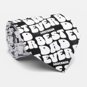 パーソナライズされた最高のパパエバーブラック絞り染めタイ ネクタイ (ロール)