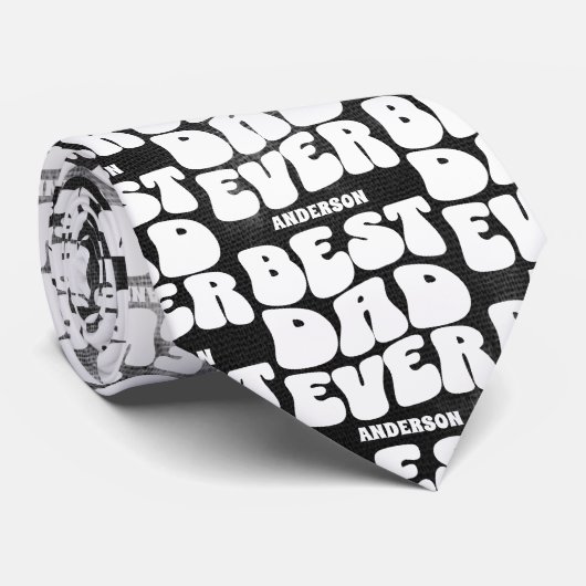 パーソナライズされた最高のパパエバーブラック絞り染めタイ ネクタイ (ロール)
