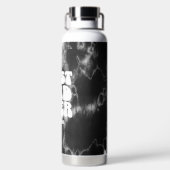 パーソナライズされた最高のパパエバーブラック絞り染め ウォーターボトル (背面)