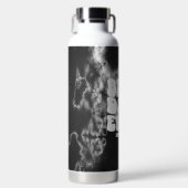 パーソナライズされた最高のパパエバーブラック絞り染め ウォーターボトル (正面)
