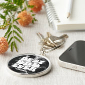 パーソナライズされた最高のパパエバーブラック絞り染め キーホルダー (側面)