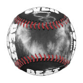 パーソナライズされた最高のパパエバーブラック絞り染め 野球ボール (正面)