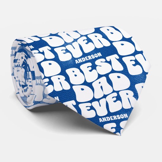 パーソナライズされた最高のパパエバーブルー絞り染めタイ ネクタイ (ロール)