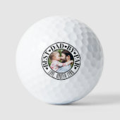 パーソナライズされた最高のパパバイパー写真ゴルフボール ゴルフボール (正面)