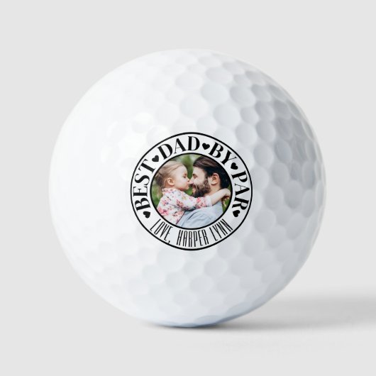 パーソナライズされた最高のパパバイパー写真ゴルフボール ゴルフボール (正面)