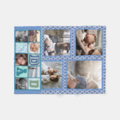 パーソナライズされた最高のパパ写真の記憶 フリースブランケット (正面(横))