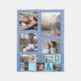 パーソナライズされた最高のパパ写真の記憶 フリースブランケット