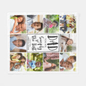 パーソナライズされた最高のパパ10 フリースブランケット (正面(横))