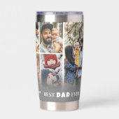 パーソナライズされた最高のパパ8 Photo Collage Father 保温保冷タンブラー (背面)