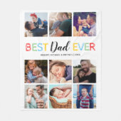 パーソナライズされた最高のパパ フリースブランケット (正面)