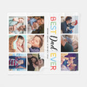 パーソナライズされた最高のパパ フリースブランケット (正面(横))