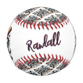 パーソナライズされた最高のパパ 野球ボール (裏面)