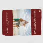 パーソナライズされた最高のパパby Par Photo ゴルフタオル (横)