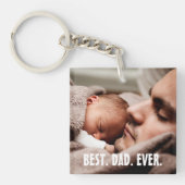 パーソナライズされた最高のパパEver、写真 キーホルダー (正面)